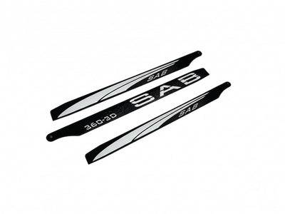 Black Line Carbon Fibre Main Blades 360mm - Goblin 380 KSE : 3603TBS - Midland Helicopters
