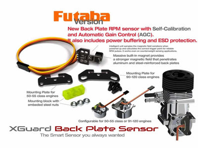 XGuard Futaba Self Calibrating V2 Back Plate RPM Sensor with AGC : AAVXG0263-V2