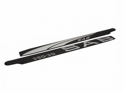 SAB Black Line Carbon Fiber Main Blades 380mm - White : 380TBS - Midland Helicopters