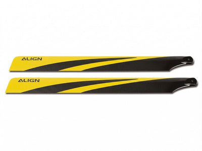 Align T-Rex 600N Carbon Fibre Blades (Black/Yellow) : HD600FT