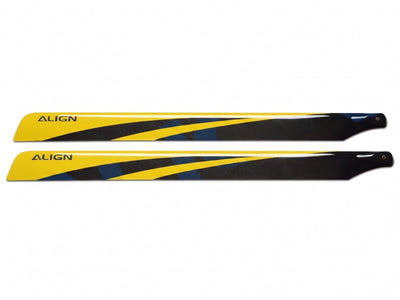 Align 650 Carbon Fiber Blades-Yellow : HD650AT