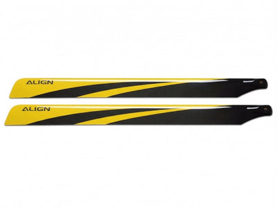 Align 650 Carbon Fiber Blades-Yellow (Unpackaged) : HD650AT-UP