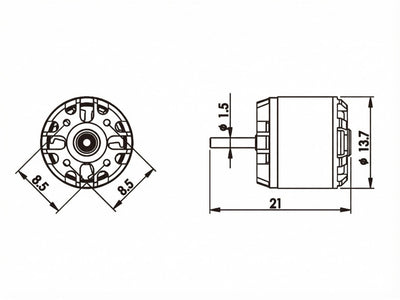 Align 150M Main Motor Set(9000KV/1107) : HML15M03T - Midland Helicopters