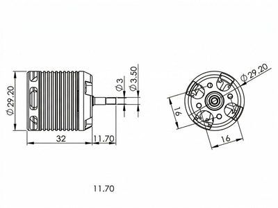 Align 300MX Brushless Motor(3700KV/2216) : HML30M01T - Midland Helicopters