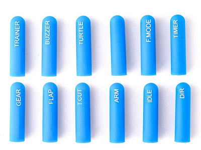 RadioMaster 12pcs Labeled Silicon Switch Cover Set (Long) : HP0157.SWTCOV-L