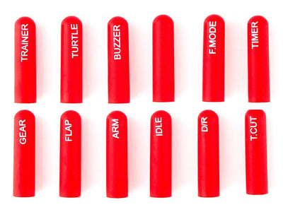RadioMaster 12pcs Labeled Silicon Switch Cover Set (Long) : HP0157.SWTCOV-L - Midland Helicopters