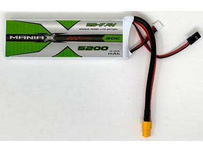 ManiaX 7.4V 5200mah 30C Lipo Rx Battery Pack : MX5200-2S-30-RX