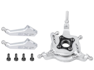 OMP M4 Explore Blade Grip Arm and Swashplate Set (Silver) : OSHM4126S