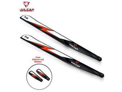 VULCAN ROTORS 716mm EVO VP Precision Main Rotor Blades : VMB-716EVOVP