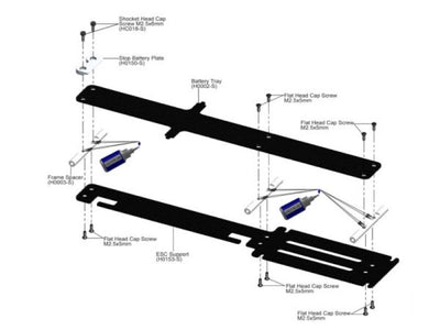 Aluminum CNC Battery Tray Stop - Goblin 630/700/770 : H0150-S - Midland Helicopters