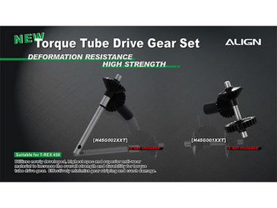 Align Torque Tube Rear Drive Gear Set - T-Rex 450L/PRO : H45G002XXT - Midland Helicopters