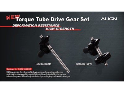 Align Torque Tube Rear Drive Gear Set (Black) - T-Rex 500E : H50G002XXT