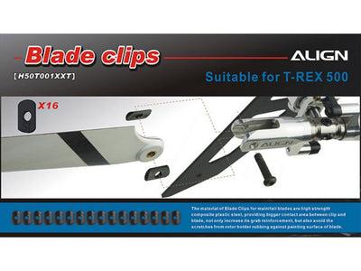 Align T-Rex 500 Tail Blade Clips (16) : H50T001XXT