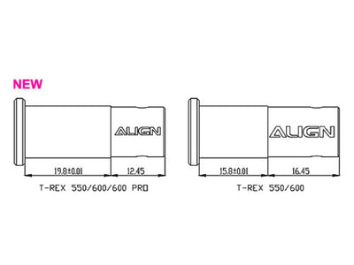 Align 180T M0.6 Autorotation Tail Drive Gear set - Black : H60020AAT