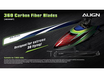 Align T-Rex 360 Carbon Fibre Blades - Blue (HD360BT)
