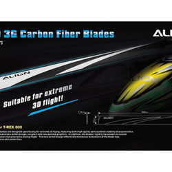 Align 600 3G Carbon Fibre Main Blades (HD600ET)