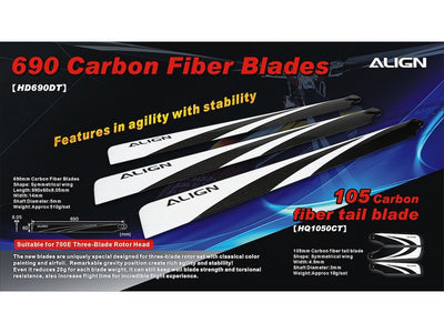 Align 690 Carbon Fiber Blades / 3 : HD690D