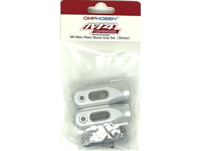 OMP M4 Main Rotor Blade Grip Set Silver : OSHM4009S