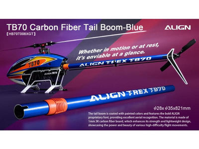 Align TB70 Carbon Fiber Tail Boom - Blue : HB70T008XGT