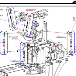 OMP M2 EVO Main Blade Pushrods (6) : OSHM2343