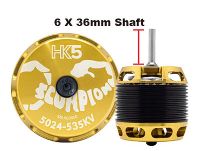 Scorpion HK5-5024-535kv (6 x 36mm Shaft) : SC-HK5_5024_535_6x36