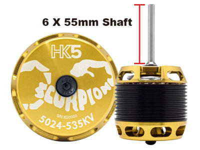 Scorpion HK5-5024-535kv (6 x 55mm Shaft) : SC-HK5_5024_535_6x55