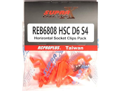 RCProPlus Horizontal Socket Clips Pack (D6) : REB6808HSCD6S4