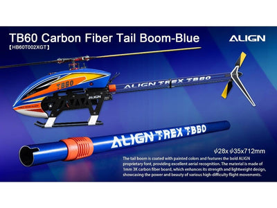 Align TB60 Carbon Fiber Tail Boom - Blue : HB60T002XGT