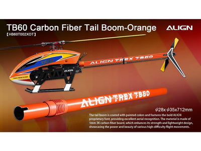 Align TB60 Carbon Fiber Tail Boom - Orange : HB60T002XOT