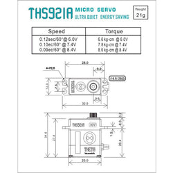 Theta THS921A HV Micro Coreless Servo : TS-THS921A - Midland Helicopters