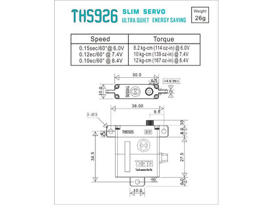 Theta THS926 Slim HV Glider Wing Servo : TS-THS926