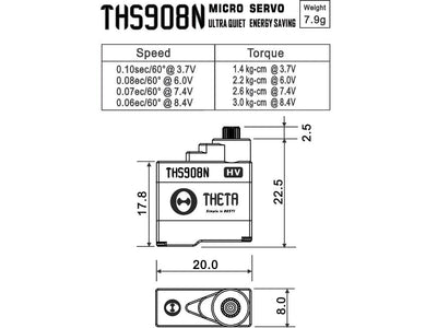 Theta THS908N HV Micro Servo No-Lugs : TS-THS908N