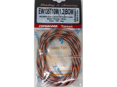 RCPROPLUS 1.2mm Twist 10m Black/Orange/White : EW135T10M(1.2)BOW