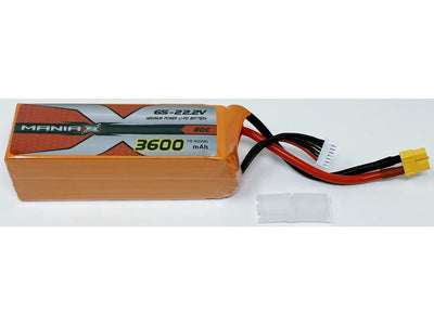 ManiaX 22.2V 3600mah 80C Orange Lipo : MX3600-6S-80