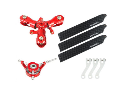 CNC Triple Carbon Fibre Blades Conversion Set (Red) - GOOSKY S1 : MH-GSS1101TBC
