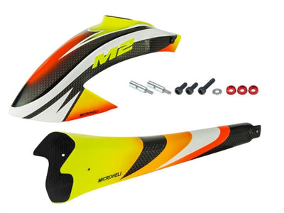 Airbrush Carbon Fiber Bright Blade Fuselage - OMP Hobby M2 V2 / EXP : MH-M2EX-FLBB