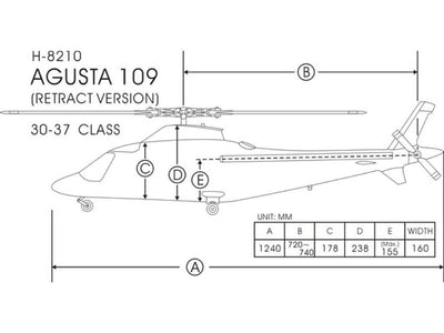 Funkey Agusta 109 A .30 (550) Size Red w/Retracts : JT-109A30R