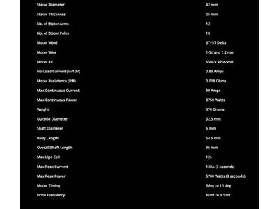 Dnamic 4225-550KV Motor 10-12S : DM01-04225-995
