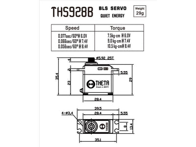 Theta THS928B Micro Brushless Servo : TS-THS928B