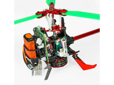 Low Profile Carbon Fibre Landing Gear w/ Battery Mount (Red) - BLADE INFUSION 120 : MH-I120106RD