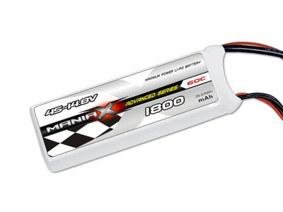 ManiaX 14.8V 1800mah 60C Lipo Battery Pack : MX1800-4S-60