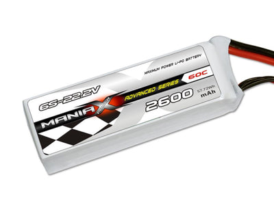 ManiaX 22.2V 2600mah 60C Lipo Battery Pack : MX2600-6S-60