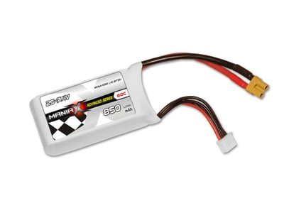 ManiaX 7.4V 850mah 60C Lipo Battery Pack : MX850-2S-60