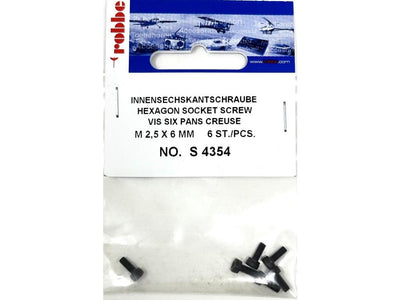 Robbe Socket Screw M2.5 x 6mm (6) : S-4354
