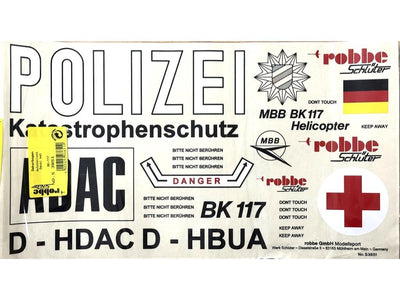 Robbe Decal Sheet BK-117 : S-3851 - Midland Helicopters