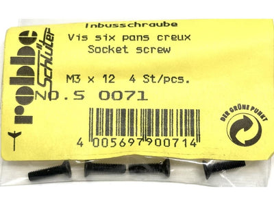 Robbe Countersunk Socket Screw M3 x 12mm (4) : S-0071