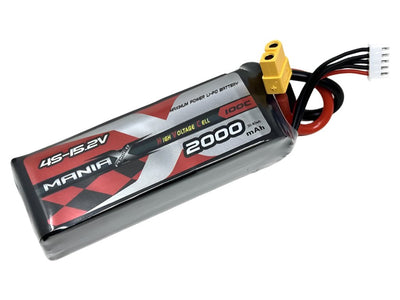ManiaX 15.2V 2000mah 100C HV Lipo Battery Pack : MX2000-4SHV-100