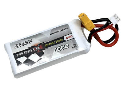 ManiaX 7.4V 1000mah 60C Lipo Battery Pack : MX1000-2-60