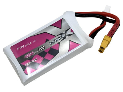 ManiaX 7.4V 450mah 100C Lipo Battery Pack : MX450-2S-100