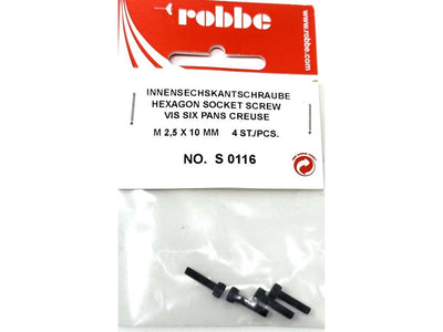 Robbe Socket Head Cap Screw M2.5 x 10mm (4) : S-0116